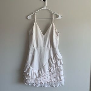 White ruffled Fashion nova dress